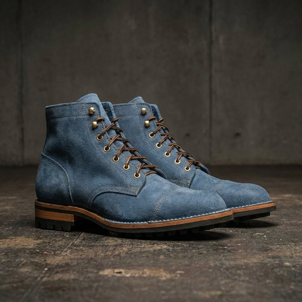 Men’s Cap-Toe Boots | Vegan Leather Lace-Up Footwear