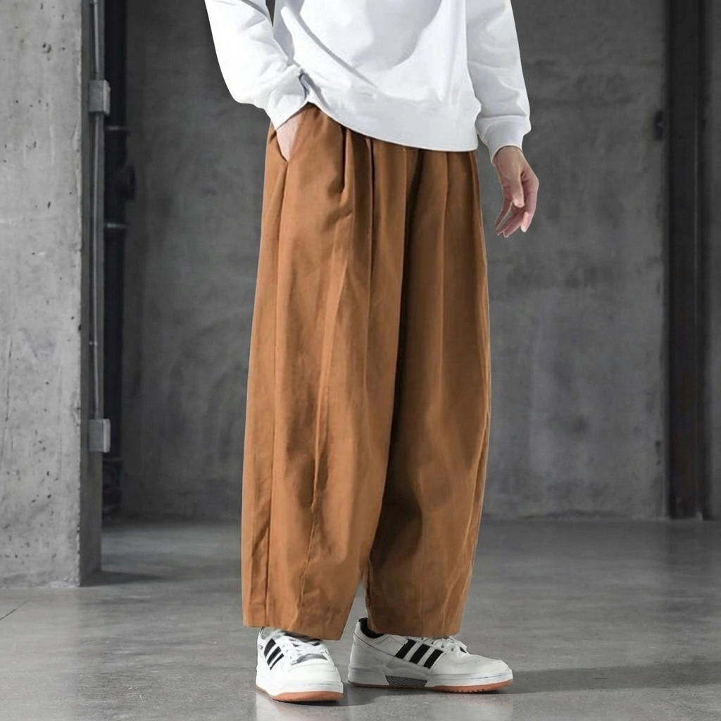 MEN’S TROUSERS | ELASTIC WAIST | WIDE LEG