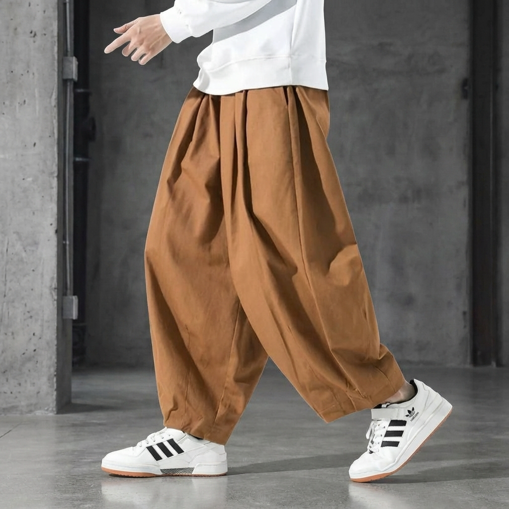 MEN’S TROUSERS | ELASTIC WAIST | WIDE LEG