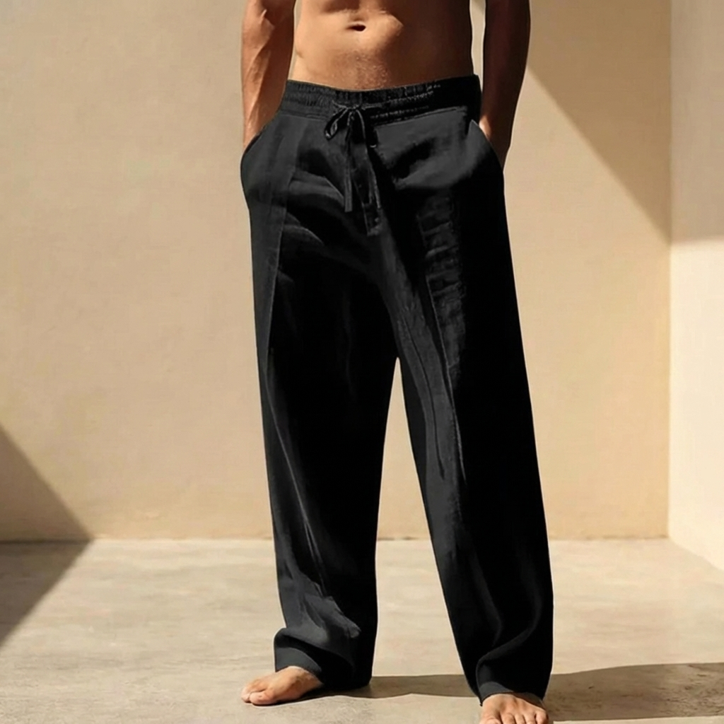 MEN’S TROUSERS | RELAXED | DRAWSTRING | LINEN BLEND