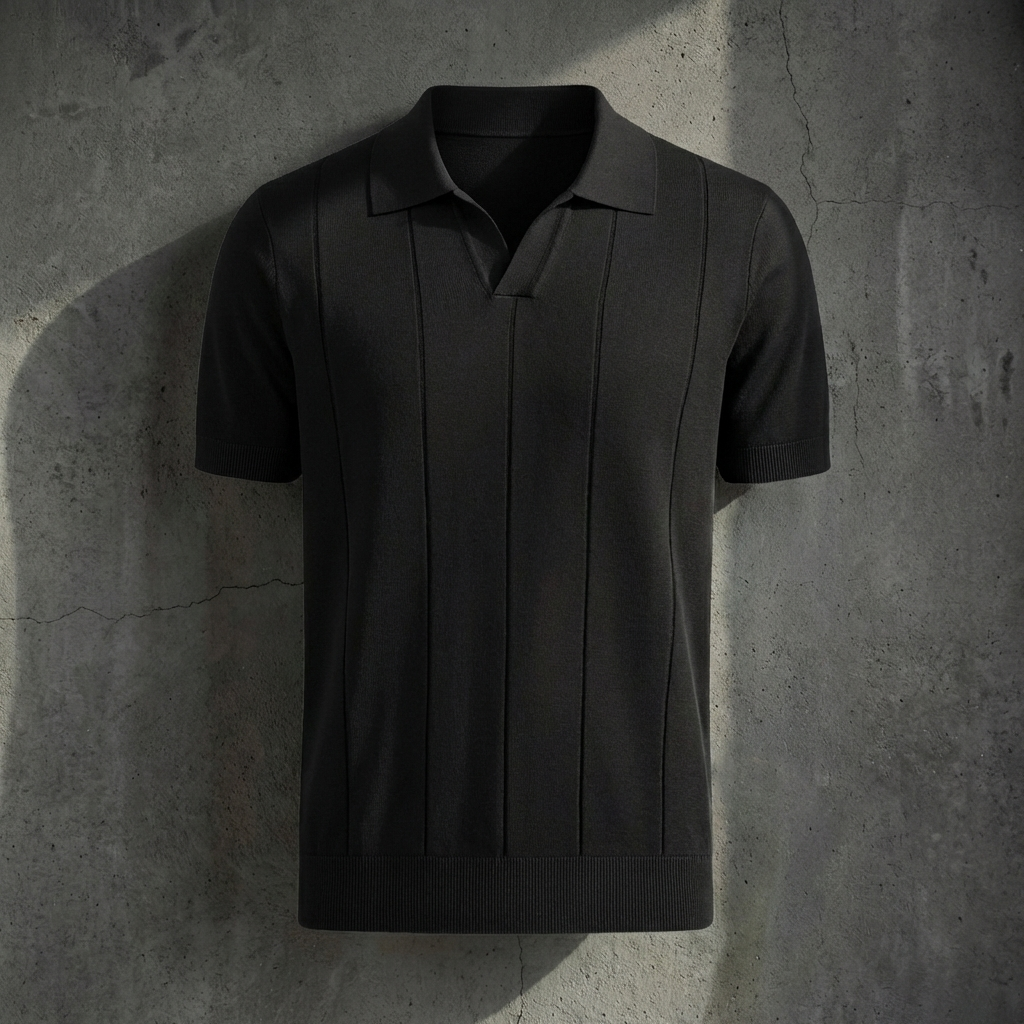 MEN’S POLO | RIBBED COTTON | SHORT SLEEVE