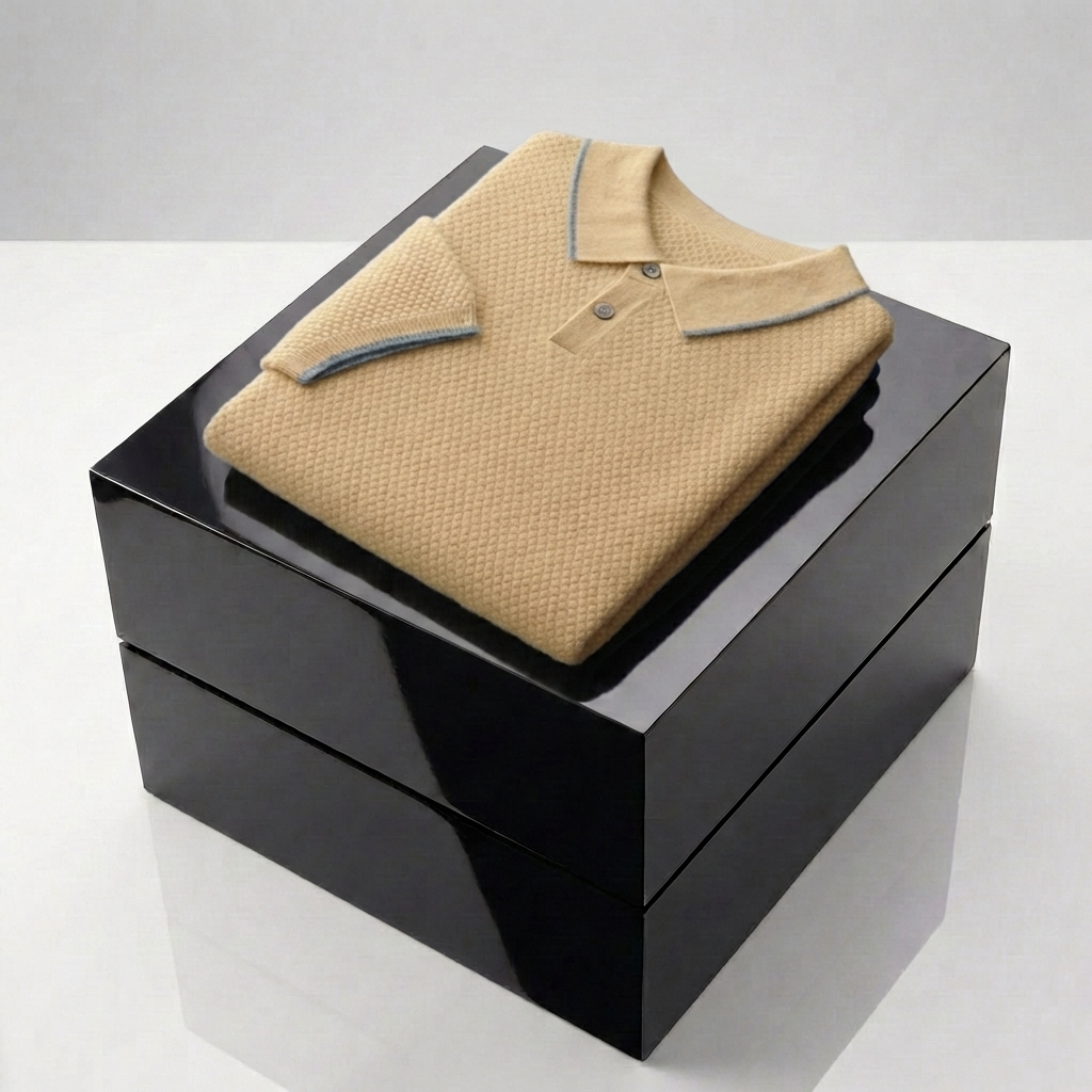 MEN’S POLO | TWO-TONE | MERINO WOOL CASHMERE | SHORT SLEEVE