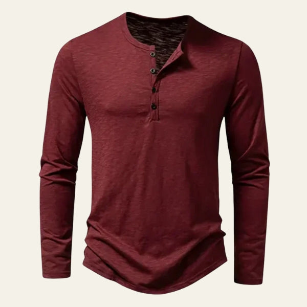 Men’s Long-Sleeve Henley | Lightweight Cotton Knit