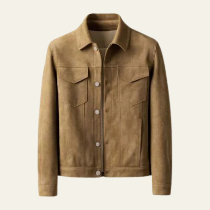 Men’s Stretch Suede Lapel Jacket | Slim Fit