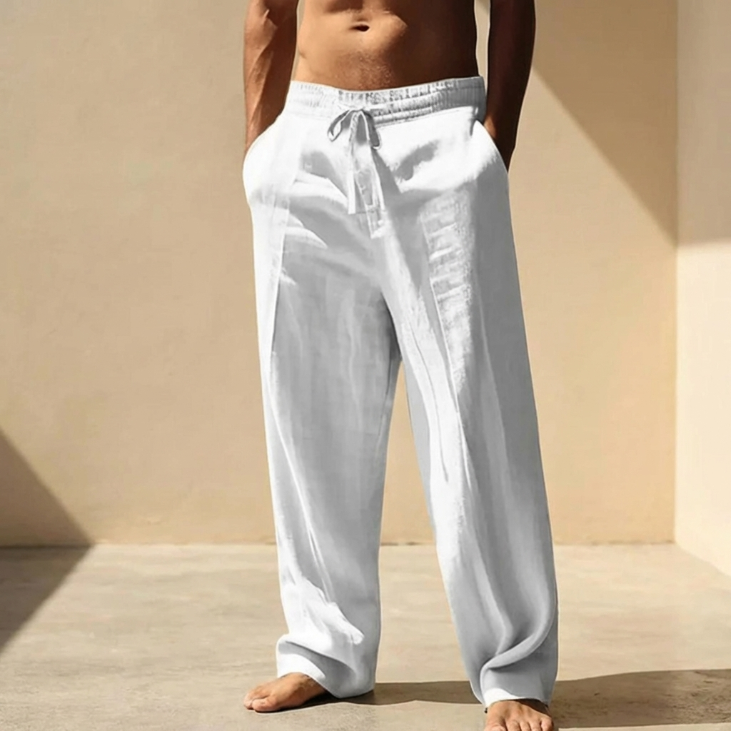 MEN’S TROUSERS | RELAXED | DRAWSTRING | LINEN BLEND