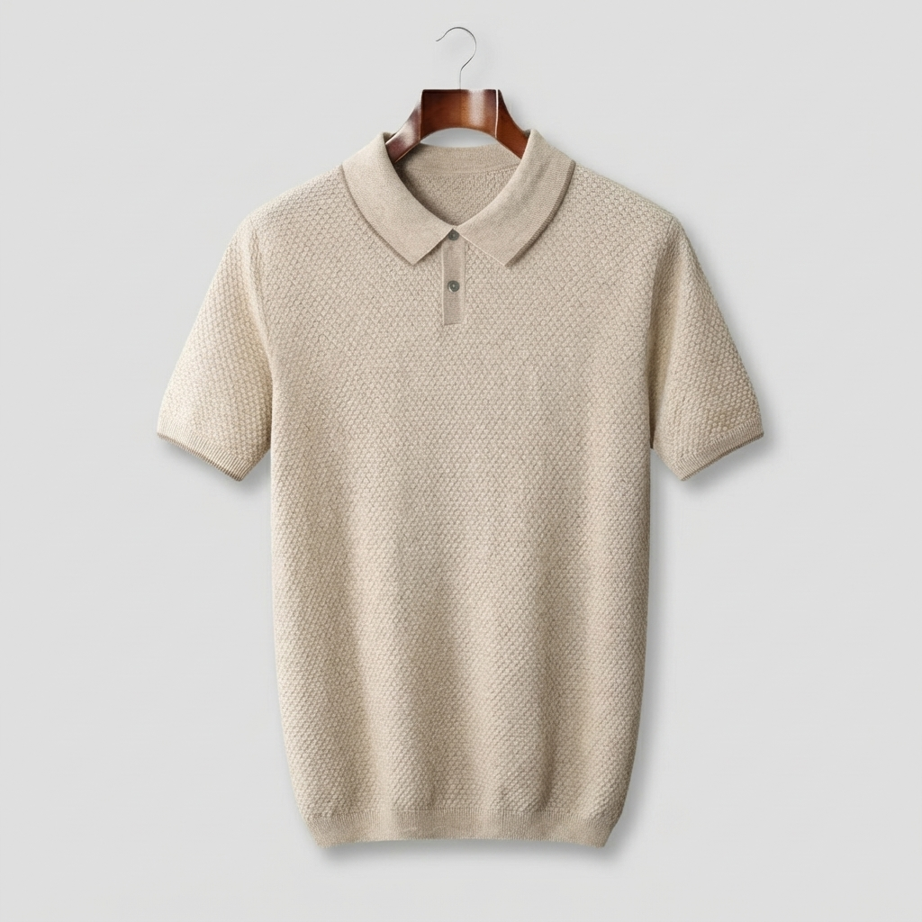 MEN’S POLO | TWO-TONE | MERINO WOOL CASHMERE | SHORT SLEEVE
