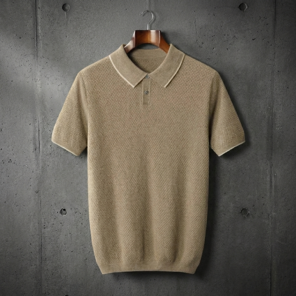 MEN’S POLO | TWO-TONE | MERINO WOOL CASHMERE | SHORT SLEEVE