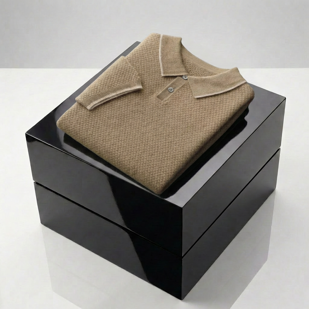 MEN’S POLO | TWO-TONE | MERINO WOOL CASHMERE | SHORT SLEEVE