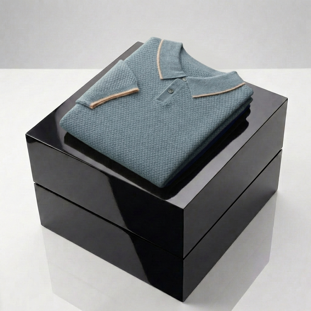 MEN’S POLO | TWO-TONE | MERINO WOOL CASHMERE | SHORT SLEEVE